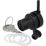 Siso Cylindre de serrure de porte en verre (serrure à cylindre) avec serrure à barillet à verrouillage différent, en zamak, noir