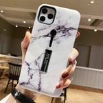 Fashioncase med fingerhållare - iPhone 12/12 Pro, Vit marmor