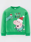 Peppa Pig Boys George Pig Christmas Sweatshirt - Green, Green, Size Age: 2-3 Years