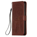 LMFULMÂ® Case for Samsung Galaxy A10s / SM-A107 (6.2 Inch) PU Leather Cover Magnetic Wallet Case Phone Protective Case Double-Sided Embossing Design Stent Function Flip Case Brown