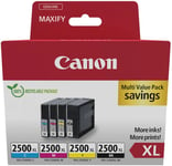 Canon Pgi-2500Xl Black & Colour High Yield Ink Cartridge 70.9Ml + 3X 19.3Ml - 92