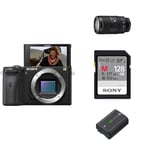 Sony Alpha 6600 | APS-C mirrorless camera + Adventure kit including: E 70-350mm Lens, Memory Card and Rechargable Battery Pack