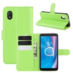ROVLAK Case for Alcatel 1B 2020 Wallet Flip Cover with Card Slot Shockproof Lichee Pattern PU Leather Case+Inner TPU Silicone Case with Kickstand Cover for Alcatel 1B 2020 Smartphone Case,Green