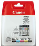 Genuine Canon PGI580XL Black & CLI-581 C.M.Y.K Ink Cartridges for Pixma TS8151