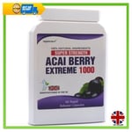 Acai Berry Extreme 1000 Pure Detox 60 Capsules Dietary Aid Supplement