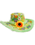 Blommönstrad Grön Hatt med Blomma