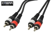 Cobra Phono-kabel 2 x RCA hann til 3 meter
