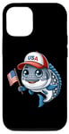 Coque pour iPhone 15 Pro Drapeau américain américain 4 juillet pour garçons et filles