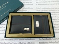 TED BAKER Leather Wallet & Card Holder Set Mens Muese 2in1 Navy Gift Box R£69