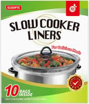 10 Count Slow Cooker Liners by ECOOPTS | Large Cooking Bags Fit 3-8.5 Quarts (10