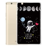 Yoedge Case Compatible for Huawei Mediapad M3 8.4-Cover Silicone Soft Clear with Design Print Cute Pattern Antiurto Shockproof Back Protective Tablet Cases for Huawei Mediapad M3 8.4, Moon