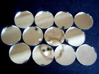Mosaic Mirror Tiles 25mm Real Glass Round Mirror Circles. 12 Tile Pack