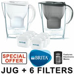 Brita Marella Maxtra+ Plus Water Filter Jug 2.4l + 6 Month Cartridges Pack Multi