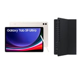 Samsung Galaxy Tab S9 Ultra 14.6" Tablet (1 TB, Beige) & Galaxy Tab S9 Ultra Slim Book Cover Keyboard Case Bundle, Cream