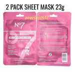 No7 Restore & Renew FACE & NECK MULTI ACTION Serum Boost Sheet Mask 23g, ~2 PACK