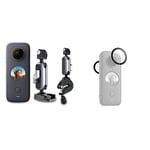 Insta360 ONE X2 360 Degree Action Camera Bike Mounting Kit includes Helmet Mount & Handlebar Mount & CINX2CB/E ONE X2 Lens Guards - Added Protection For Your Lenses