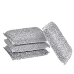 Silver Gloss Cushion 4 Pack Diskborste Svamp Scourge Lurex Svamp Perfekt för beläggning av kastruller, grytor, keramiska hällar