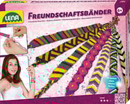 Lena 42689 Kit d'artisanat Bracelets d'amitié avec du Fil en 13 Couleurs et de Nombreuses Perles à Enfiler, Un Ensemble de nouage pour Les Enfants à partir de 6 Ans, avec des Instructions Multicolore