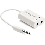 StarTech.com 4 Position Microphone and Headphone Splitter – 3.5 mm – 4 Pin / 4 Pole – Mic and Audio Combo Splitter Cable (MUYHSMFFADW), White