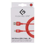 USB-C Cable covered in Red soft silicon by FLOATING GRIP (3M) (Electronic Games)