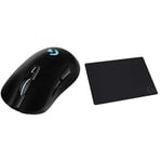 Logitech G703 LIGHTSPEED Wireless Gaming Mouse, HERO 25K Sensor, 25,600 DPI, RGB & G240 Cloth Gaming Mouse Pad, Optimised for Gaming Sensors, Moderate Surface Friction, Non-Slip Mouse Mat
