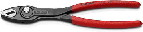 Knipex TwinGrip Pince multiprise frontale noire atramentisée, gainées en plastique antidérapant 200 mm 82 01 200 SB