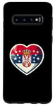 Coque pour Galaxy S10 Bannière Serbe Vintage Fan Serbie Drapeau Coeur Rétro Art