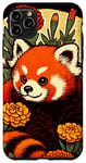 Coque pour iPhone 11 Pro Max Art rétro panda rouge