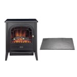 Dimplex Club Optiflame Electric Free Standing Stove Black With Hearth Pad Bundle