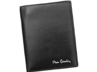 Pierre Cardin Stor, vertikal sammenleggbar herre lommebok laget av naturlig skinn