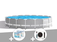 Kit piscine tubulaire Intex Prism Frame ronde 5,49 x 1,22 m + 6 cartouches de filtration + Pompe ? chaleur