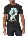 Nintendo Men's Zelda Breath of The Wild Link Epona Posing T-Shirt, Black, Large