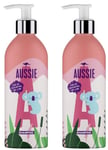 Aussie Miracle Moist Shampoo Pump Reusable Bottle 430ml - pack of 2