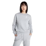 Nike Damen Club Crew Sweatshirt, Dk Grey Heather/White, S EU