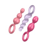 Satisfyer Plugs 3 Pcs Colored Analplugg Med Dragring