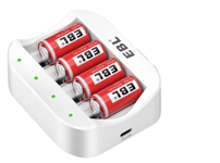 Rechargeable 3.7v EBL CR2 400mAh Batteries + CR2 4-Port Chargers / Pick a Combo