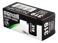 Maxell knappcellsbatteri, Silver-oxid, SR527SW (319), 1,55V, 10-pack