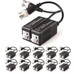 20x CCTV Passive Video Balun BNC Connector Adapter Transmitter & Transceiver, Male BNC to Easy Press-Fit UTP CAT5/5e/6/6e Cable for CCTV DVR Camera System (10 Pairs)