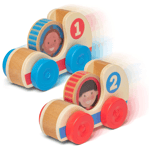 Melissa & Doug 30737 GO Tots Wooden Race Cars (2 Cars) with Characters Toys