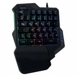 Keyboard Gamer Gaming One Single Hand Backlight Light LED Game Short
