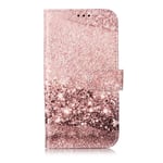 iPhone 11 - Mönstrat läderfodral / plånbok Roséguld