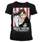 Hybris Bruce Wayne For President Girly T-Shirt (Black,S)
