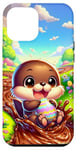 Coque pour iPhone 14 Pro Max Kawaii Otter Easter: Adorable Otter Chocolate River Easter