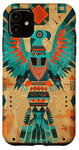 iPhone 11 Stylized Turquoise Thunderbird Tribal Eagle Case