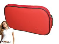 New Vintage LACOSTE L62 Women' COSMETICS MakeUp Bag Classic Slg 11  Red