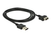 Delock Easyusb Shapecable - Usb-Förlängningskabel - Usb (Hona) Till Usb (Hane) - Usb 2.0 - 2 M - Reversibla Kontakter - Svart
