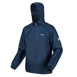 Regatta Lyle IV Waterproof and Breathable Hooded Shell Packable Jacket with Zipped Pockets, MoonLt Denim