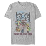 Disney Pixar Up- Zoo Adventure Organic Short Sleeve T-Shirt, Melange Grey, M