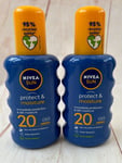 NIVEA Protect & Moisture SPF 20 Sun Spray Immediate Protection 2x 200ml