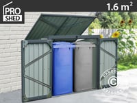 Dubbelt soptunneskydd 1,58x1,01x1,34m, 1,6m², Antracit/Vitt